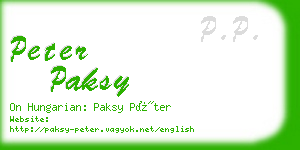 peter paksy business card